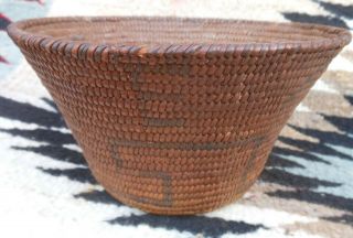 Very Fine Antique Papago Native American Decorated Coil Basket