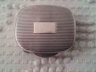 Vintage Tiffany Sterling Silver Machined Ribbed Pill Box No Monogram