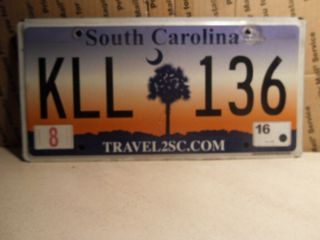 2016 South Carolina License Plate Palm Tree 