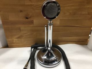 The Astatic Corp Standing Chrome Microphone Model D - 104 With Eagle On Back