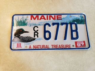 Maine A Natural Treasure License Plate