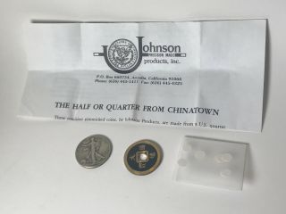 Scarce Vintage Silver Walking Liberty Chinatown Half By Johnson Coin Magic Trick 2