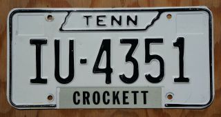 1966 Crockett County Tennessee Passenger License Plate 3