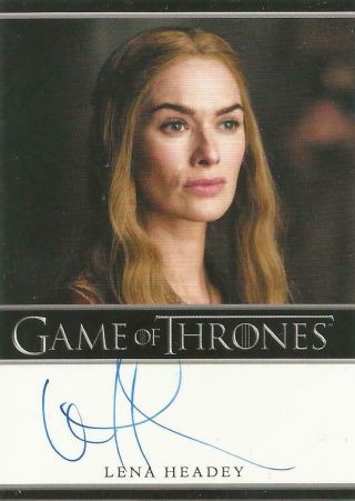 Game Of Thrones Season 3 - Lena Headey " Cersei " Bordered Autograph Card