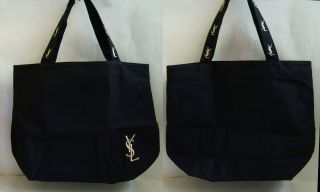 Yves Saint Laurent Ysl Embroidery Logo Shopper Shoulder Tote Bag Handbag