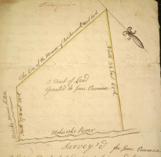 1760 LAND DEED Revolutionary War SCHENECTADY NY Vrooman MOHAWK RIVER Survey MAP 4