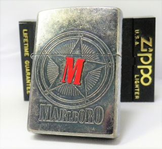 Marlboro Compass Silver Plate Zippo Mib 2000 Rare  60190552