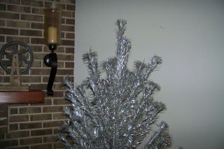 Vintage Pom Pom Aluminum Silver Christmas Tree 2