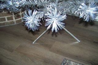 Vintage Pom Pom Aluminum Silver Christmas Tree 5