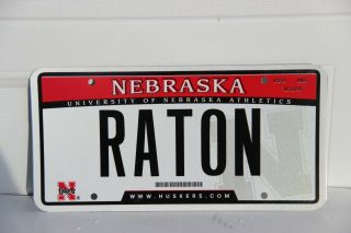 Nebraska License Plate University Of Nebraska Athletics Huskers Raton