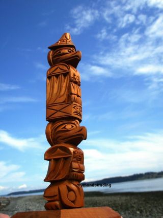Pacific Northwest Coast First Nations native cedar Ray Williams model Totem Pole 2
