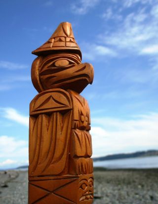Pacific Northwest Coast First Nations native cedar Ray Williams model Totem Pole 4