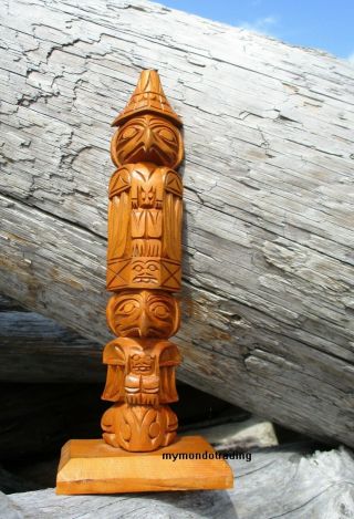 Pacific Northwest Coast First Nations native cedar Ray Williams model Totem Pole 6