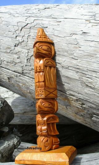 Pacific Northwest Coast First Nations native cedar Ray Williams model Totem Pole 7