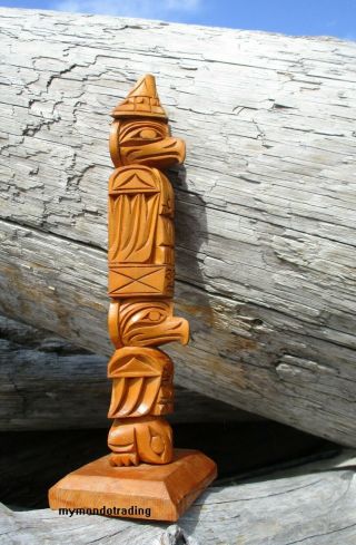 Pacific Northwest Coast First Nations native cedar Ray Williams model Totem Pole 8