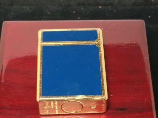 Vintage Classic 1973 St.  Dupont L1 Blue Chinese Laquer Gold Plated Lighter 7