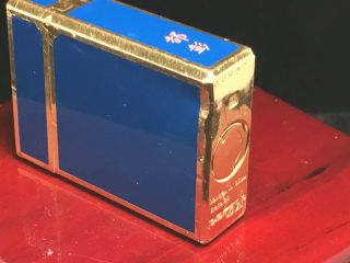 Vintage Classic 1973 St.  Dupont L1 Blue Chinese Laquer Gold Plated Lighter 8