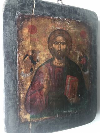 Antique 18 - 19th C Russian Icon Hand Painted Wood Panel. 2