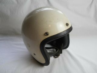 Vintage Bell Toptex Motorcycle Helmet,  White,  Size 7,  (D.  S. ) 11
