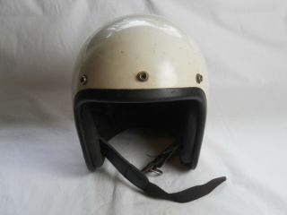 Vintage Bell Toptex Motorcycle Helmet,  White,  Size 7,  (d.  S. )