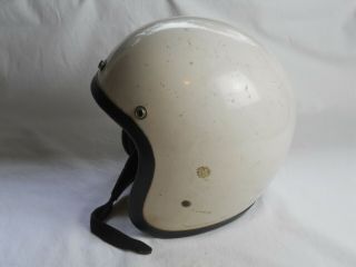 Vintage Bell Toptex Motorcycle Helmet,  White,  Size 7,  (D.  S. ) 2
