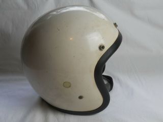 Vintage Bell Toptex Motorcycle Helmet,  White,  Size 7,  (D.  S. ) 4
