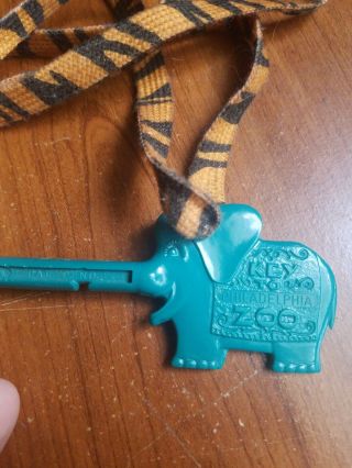Vintage Key To The Philadelphia Zoo.  Rare Teal/green Version