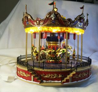 Lemax " Elegant Equestrian Carousel " 44779 Retired Table Accessory - Sears Excl.