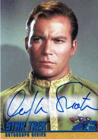 Star Trek Tos - Autograph Card A1 William Shatner As Captain Kirk