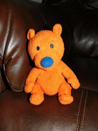 Mattel Jim Henson Bear In The Big Blue House Ojo Bear Orange Plush 6 "
