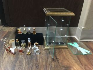 Vintage Rare (17) Miniature Parfum Bottles,  Display Hermes Coco Nina Elizabeth,