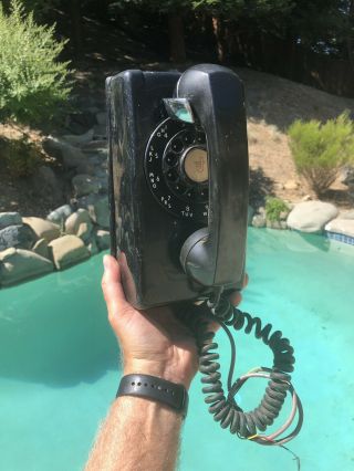 1957 Vintage Western Electric Bell System 554 Rotary Wall Phone Black Freeship