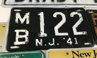 1941 Jersey License Plate Repainted Mb122 Mb 122