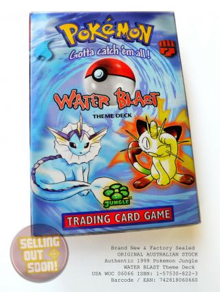 Pokemon Theme Deck 1999 Very Rare Get Actual Pack In Pic Jungle Water Blast