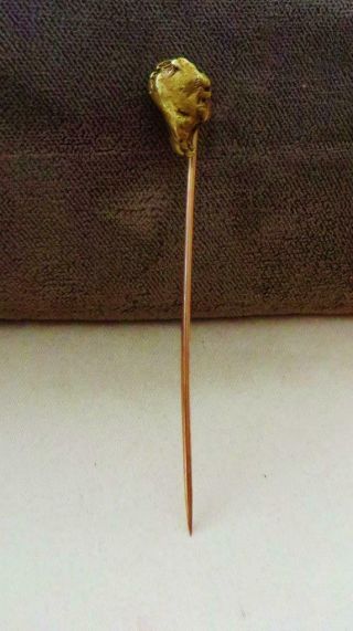 3.  5 Gram Gold Nugget Stickpin From Hughes River,  Virginia,  Ex: Mendel Peterson 3