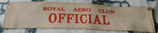 Old Royal Aero Club Race Armband Official