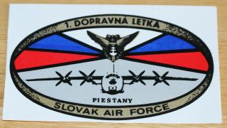 Old Slovak Air Force 1 Dopravna Letka Antonov An - 12 Piestany Air Base Sticker