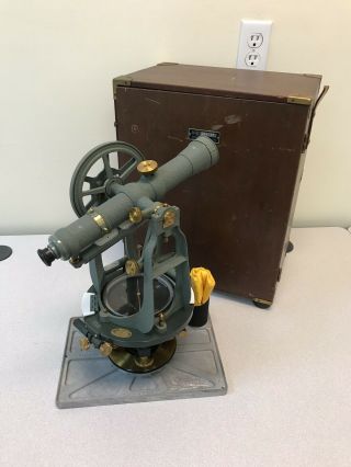 Vintage Keuffel & Esser Surveying Transit - Wood Case And Tools