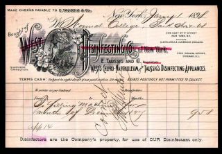 1898 Medical West Disinfecting Co - Brooklyn - Little Skeleton Men - Letter Head