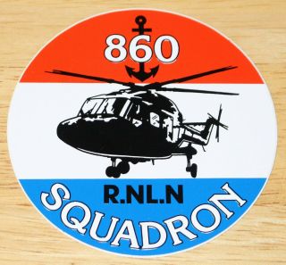 Old Royal Netherlands Navy 860 Squadron Westland Lynx Helicopter Sticker