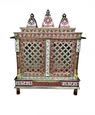 Meenakari Multicolor Large Size Home Puja Mandir Hindu Temple Mandapam