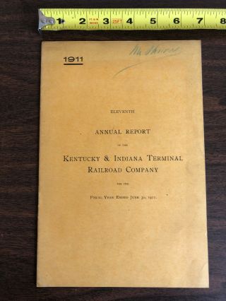 1911 Kentucky & Indiana Terminal Railroad Company 11th Annual Report Map