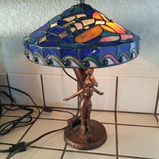 Disney Stained Glass Tiffany Style Tinkerbell Lamp Limited Edition