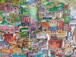 Pictorial Map Lexington KY 1980 ' s Full of Area Stores Shops Attractions 3