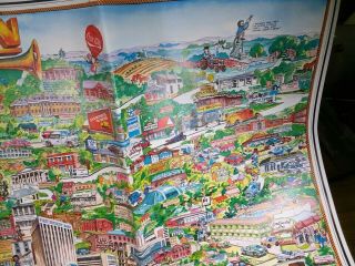 Pictorial Map Lexington KY 1980 ' s Full of Area Stores Shops Attractions 4