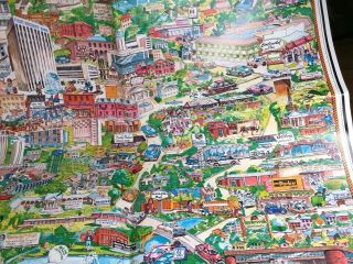 Pictorial Map Lexington KY 1980 ' s Full of Area Stores Shops Attractions 5