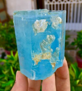 WoW 1386 C.  T Top Class Damage Terminated Blue Color Aquamarine Crystal 3