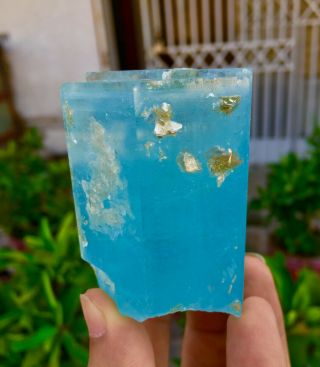 WoW 1386 C.  T Top Class Damage Terminated Blue Color Aquamarine Crystal 5
