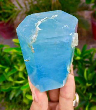 WoW 1386 C.  T Top Class Damage Terminated Blue Color Aquamarine Crystal 6
