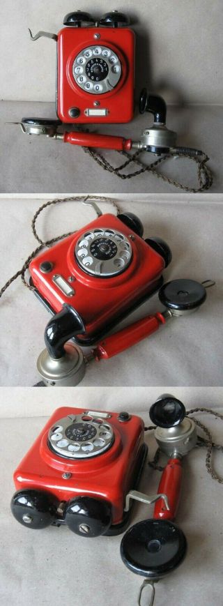 Antique German Wall Telephone Phone / Siemens & Halske